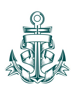 Anchor with ribbons clipart