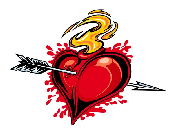 Coeur avec flèche — Image vectorielle