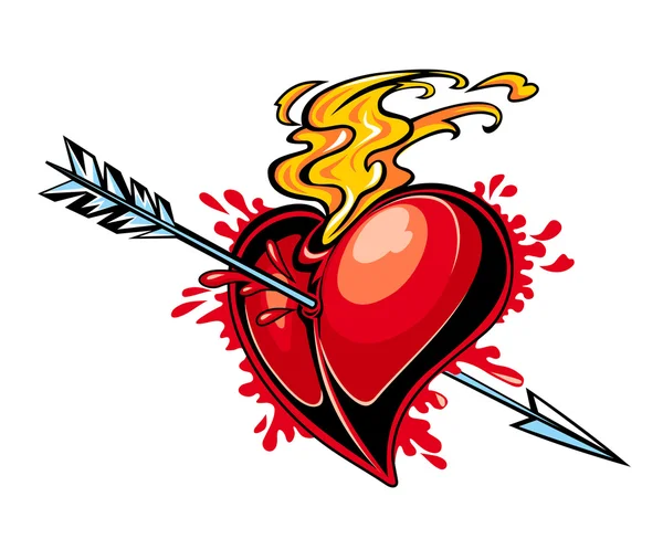 Herz mit Pfeil — Stockvektor