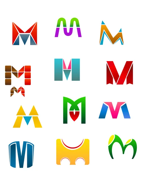 Symbols of letter M — Stock Vector