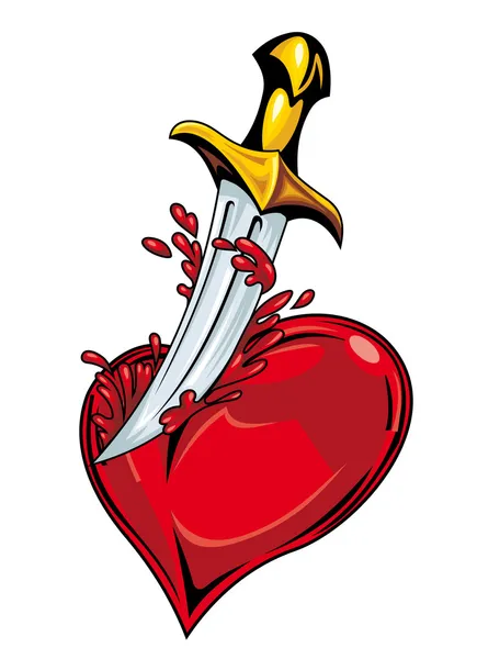 Srdce s mečem — Stockový vektor