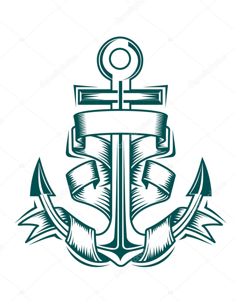 Anchor with ribbons