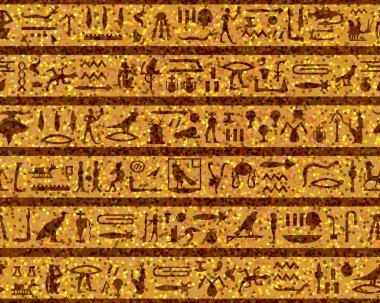 Egyptian seamless hieroglyphs clipart