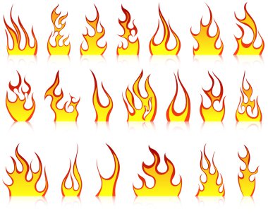 fire icon set clipart