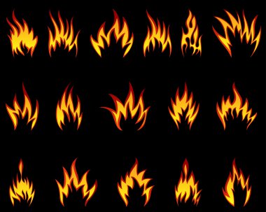 fire icon set clipart