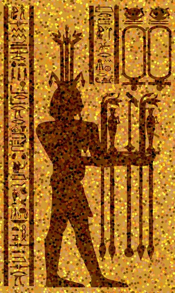 Jeroglíficos egipcios y frescos — Archivo Imágenes Vectoriales
