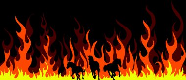 flame horses clipart