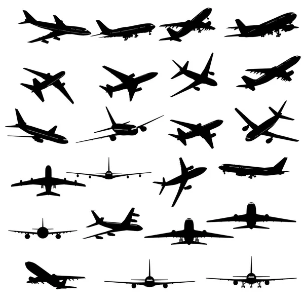 Letadla silueta — Stockový vektor