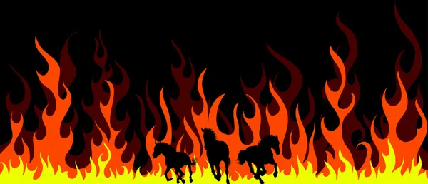 stock vector flame horses