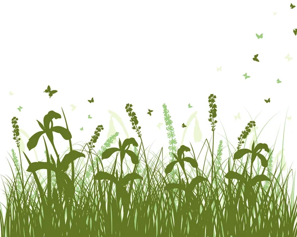 Sylwetki łąka — Wektor stockowy