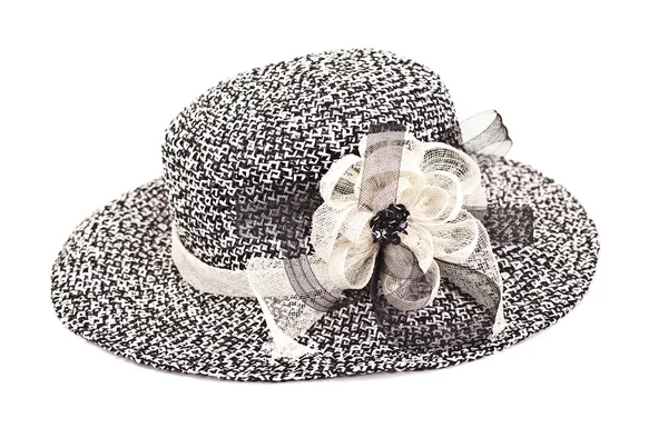 Chapéu com fita e flor — Fotografia de Stock