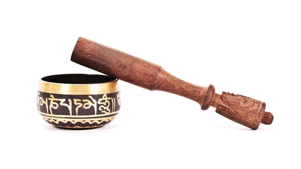 Pilão de madeira com argamassa cerâmica — Fotografia de Stock