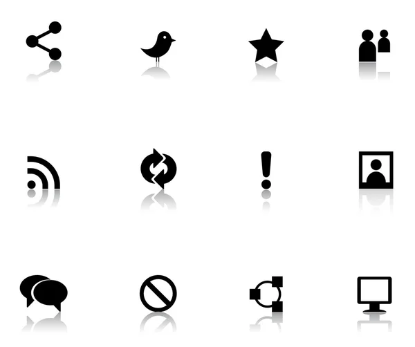 Iconen van sociale media — Stockvector