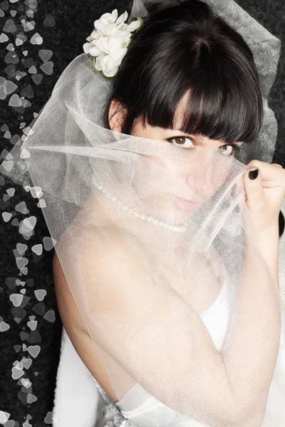 Bride it covered face — Stock Photo, Image