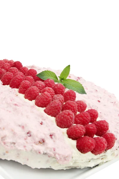 Cake with the raspberries — Stock Photo, Image