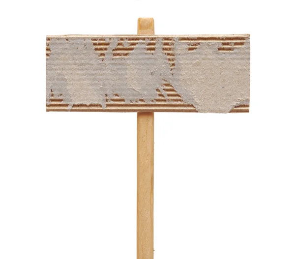 Cardboard sign isolated on a white background — Stock Photo, Image