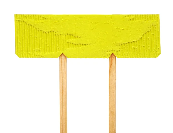 Leeres grünes Pappschild auf einer Holzplatte — Stockfoto