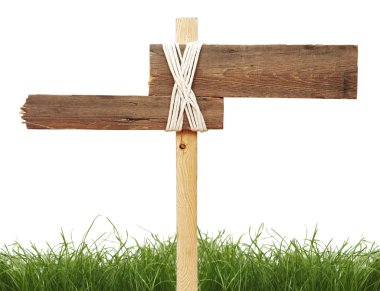 verkeersbord met groen gras geïsoleerd op een witte achtergrond