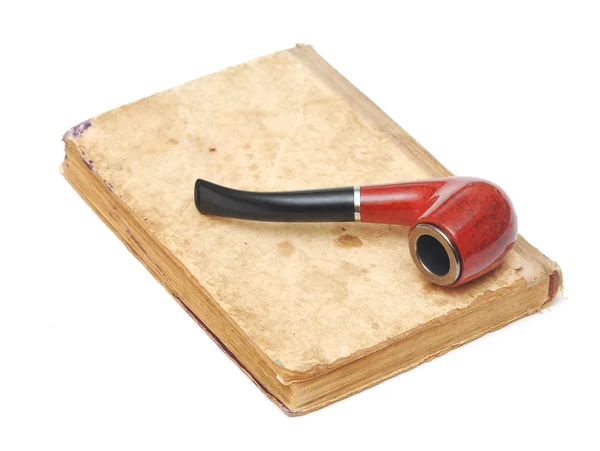 Old book with pipe — Stock Photo, Image
