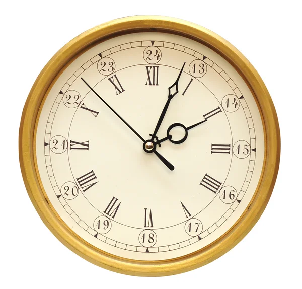 Relógio vintage no fundo branco — Fotografia de Stock