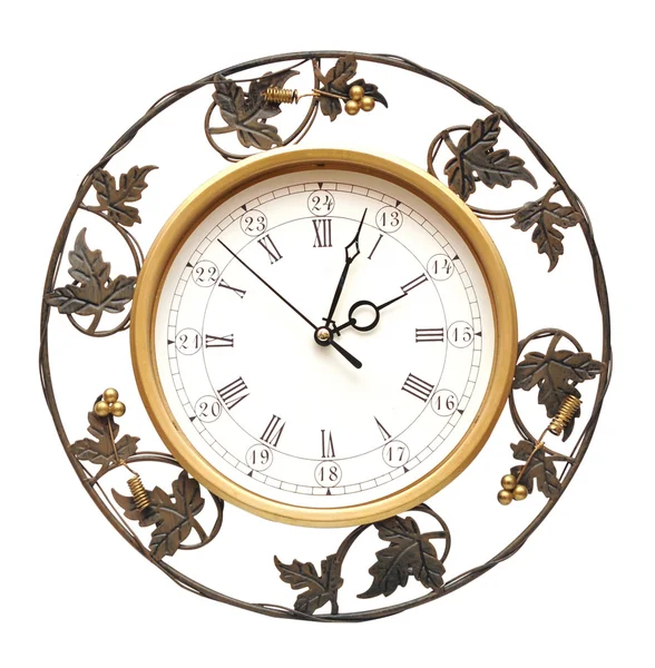 Horloge vintage sur fond blanc — Photo