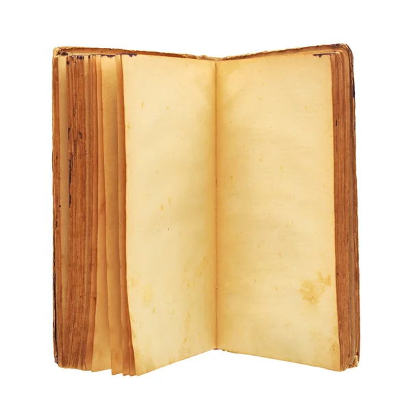 Een oud boek met lege geel gekleurd pagina 's — Stockfoto