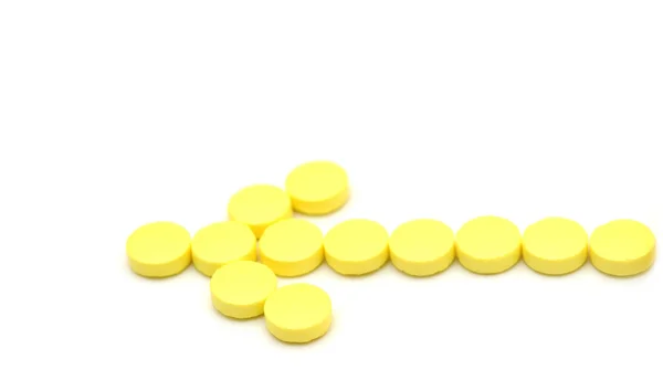 Pillole in flaconcino isolato su fondo bianco — Foto Stock