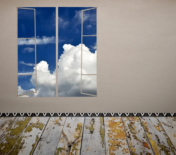 Prázdný pokoj s oknem — Stock fotografie
