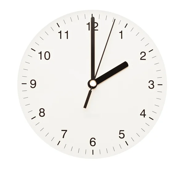 Zegar stawić czoło na białym tle na białym tle - czas koncepcja — Zdjęcie stockowe