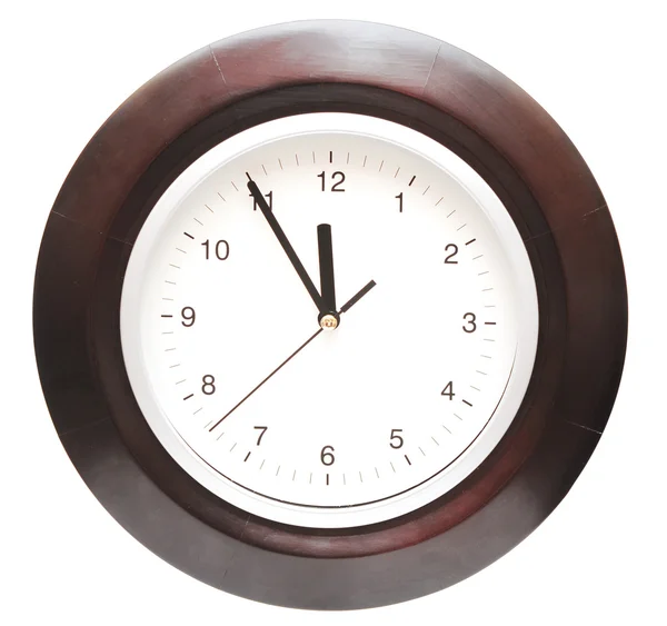 Horloge de bureau ronde isolée sur blanc — Photo