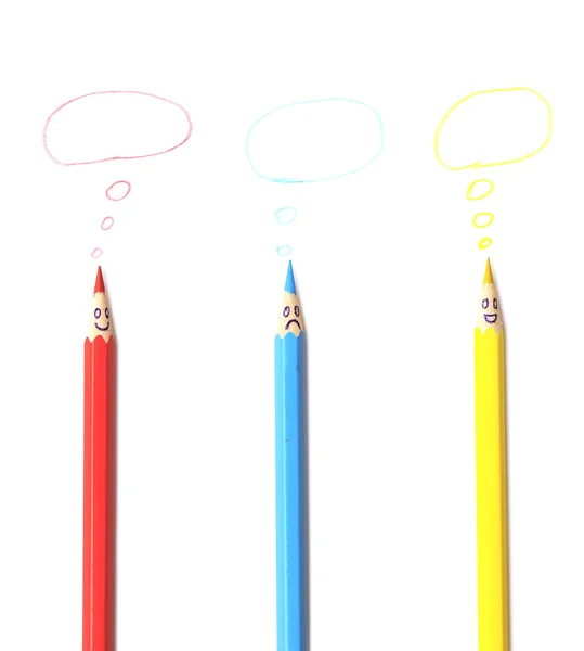 Kalem yüzler mutlu bir grup olarak konuşma balonu ile sosyal ağ — Stok fotoğraf