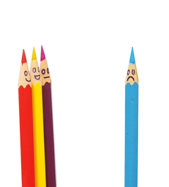 Feliz grupo de caras de lápiz —  Fotos de Stock