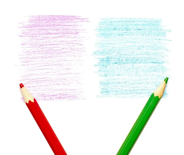 Pinceladas a lápiz sobre fondo blanco — Foto de Stock