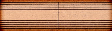 Empty music notes on old paper sheet, to use for the background clipart