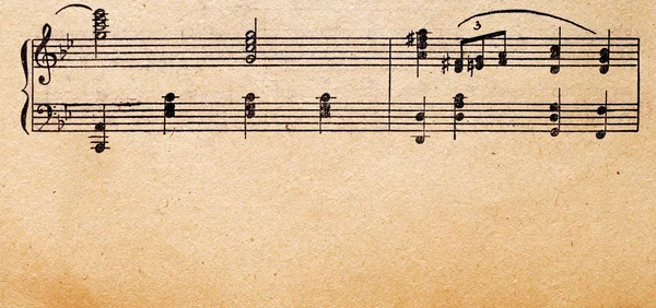 Arka plan için kullanmak için eski kağıt levha müzik notlar — Stok fotoğraf