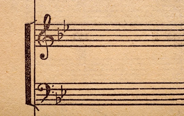 Notes de musique sur feuille de papier ancienne, à utiliser pour le fond — Photo