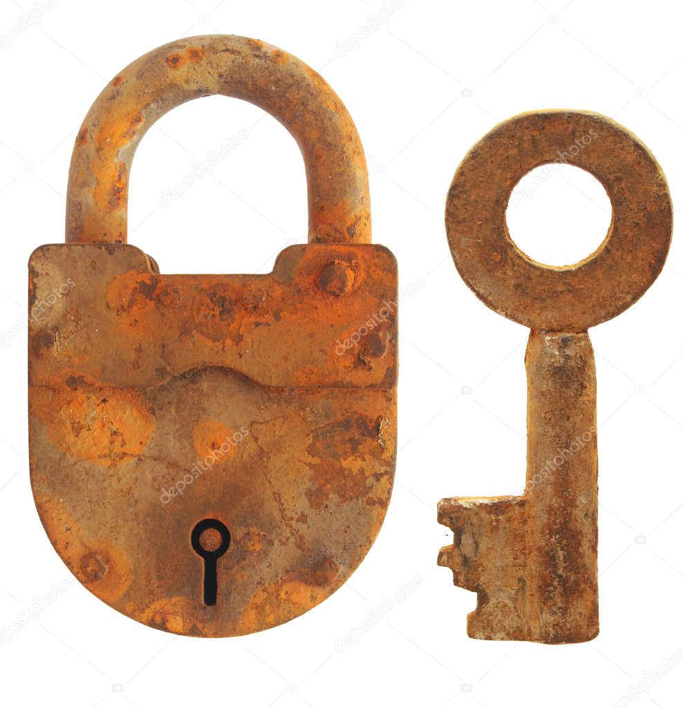 Vintage keys and padlock