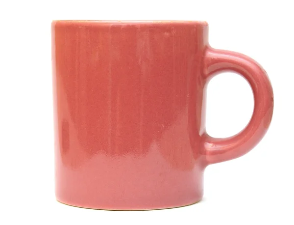 白の背景に明るい陶器のマグカップ — ストック写真