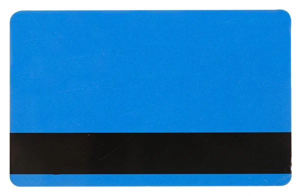 Beyaz arka plan üzerinde izole mavi kredi kartı — Stok fotoğraf
