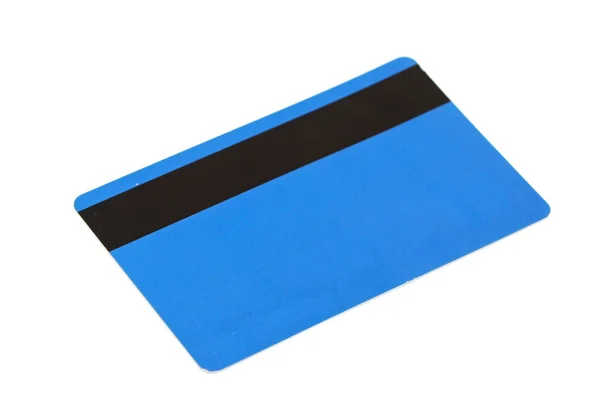 Cartão de crédito azul isolado sobre o fundo branco — Fotografia de Stock