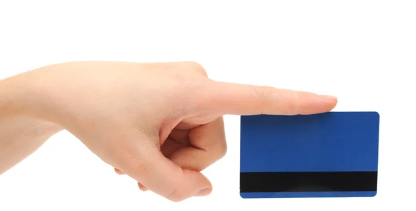 空クレジット カード女性の手の保有物 — ストック写真
