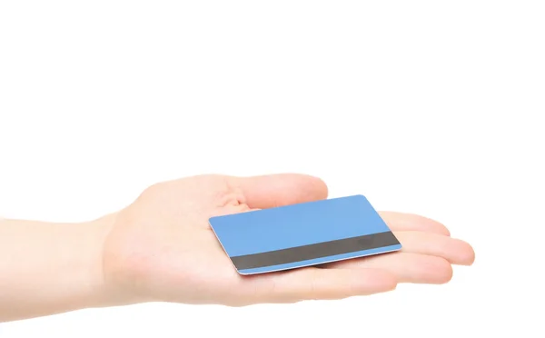 Puste karty kredytowej ręka gospodarstwa — Zdjęcie stockowe