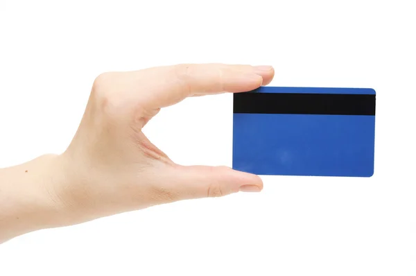 Puste karty kredytowej ręka gospodarstwa — Zdjęcie stockowe