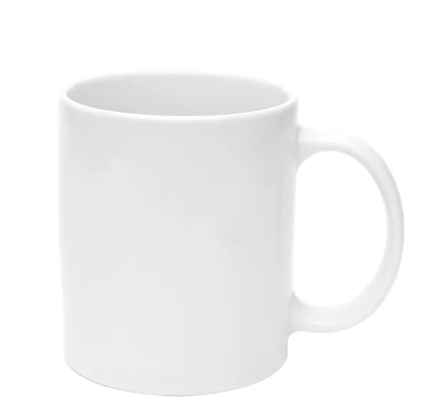 白いマグカップ コーヒーやお茶を空空白 — ストック写真