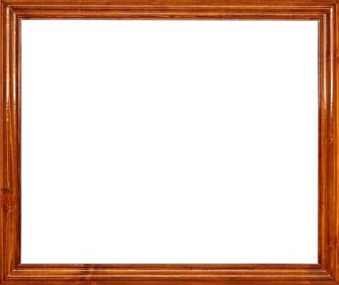 Photo of wood frame for a picture, isolated on white clipart