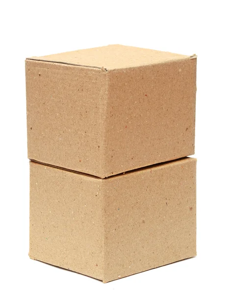 Κουτιά από χαρτόνι απομονωθεί — Φωτογραφία Αρχείου