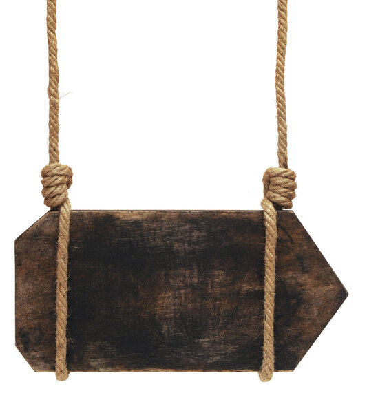 Old signboard isolated on a white background