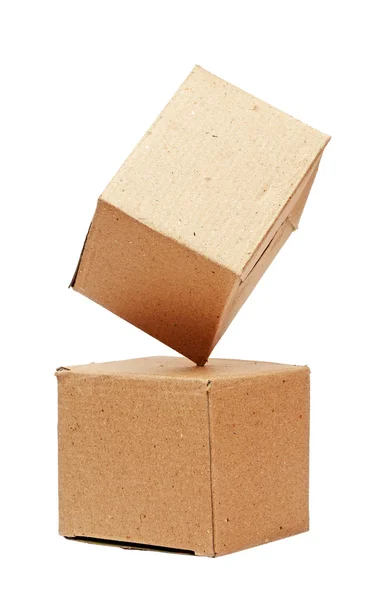 Caixas de papelão isoladas — Fotografia de Stock