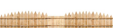 Wooden fence with a gate isolated on white including clipping pa clipart