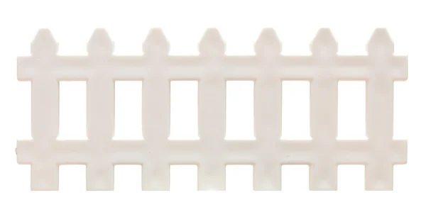 White picket fence isolated on white. — Stock Photo, Image